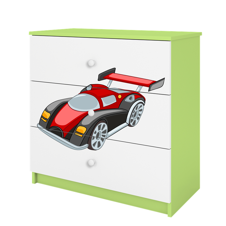 Kocot Kids, Babydreams, komoda, zielona, auto wyścigowe