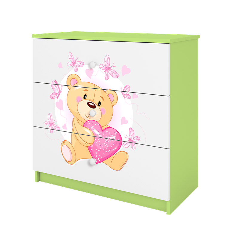 Kocot Kids, Babydreams, komoda, zielona, miś motylki