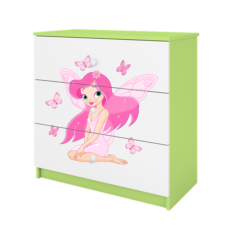Kocot Kids, Babydreams, komoda, zielona, wróżka z motylkami