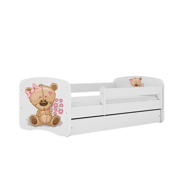 Kocot Kids, Babydreams, łóżko, białe, miś kwiatki, 70-140 cm