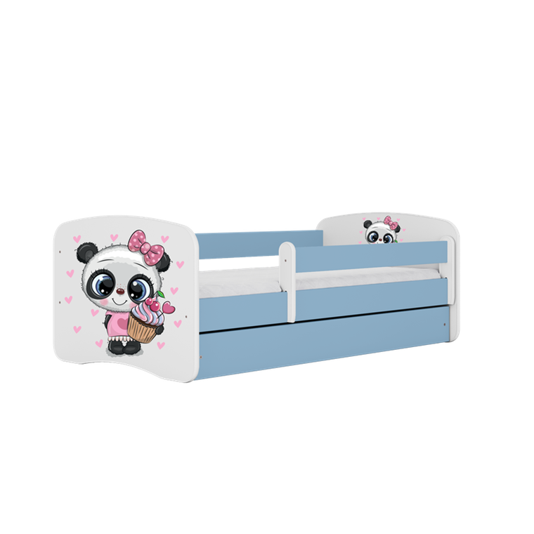 Kocot Kids, Babydreams, łóżko z materacem, niebieskie, panda z babeczką, 70-140 cm