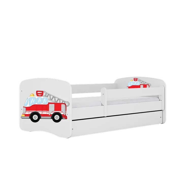 Kocot Kids, Babydreams, łóżko z szufladą, białe, straż pożarna, 70-140 cm