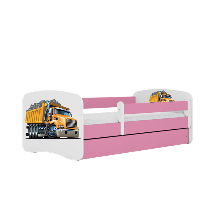 Kocot Kids, Babydreams, łóżko z szufladą, różowe, ciężarówka, 80-180 cm