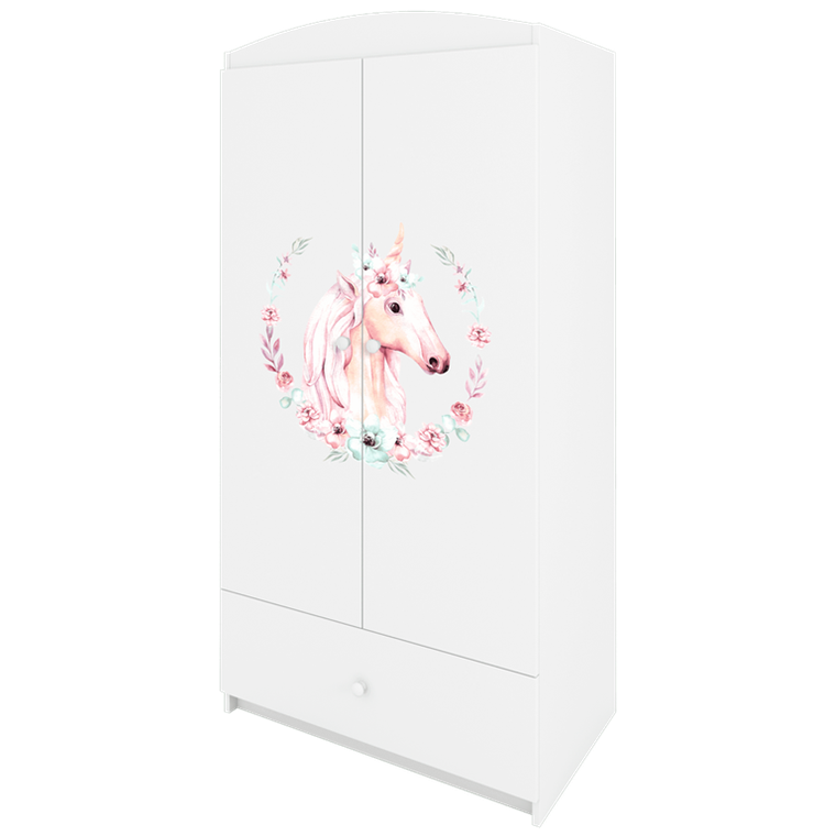Kocot Kids, Babydreams, szafa, biała, konik, 181.2-52-90 cm