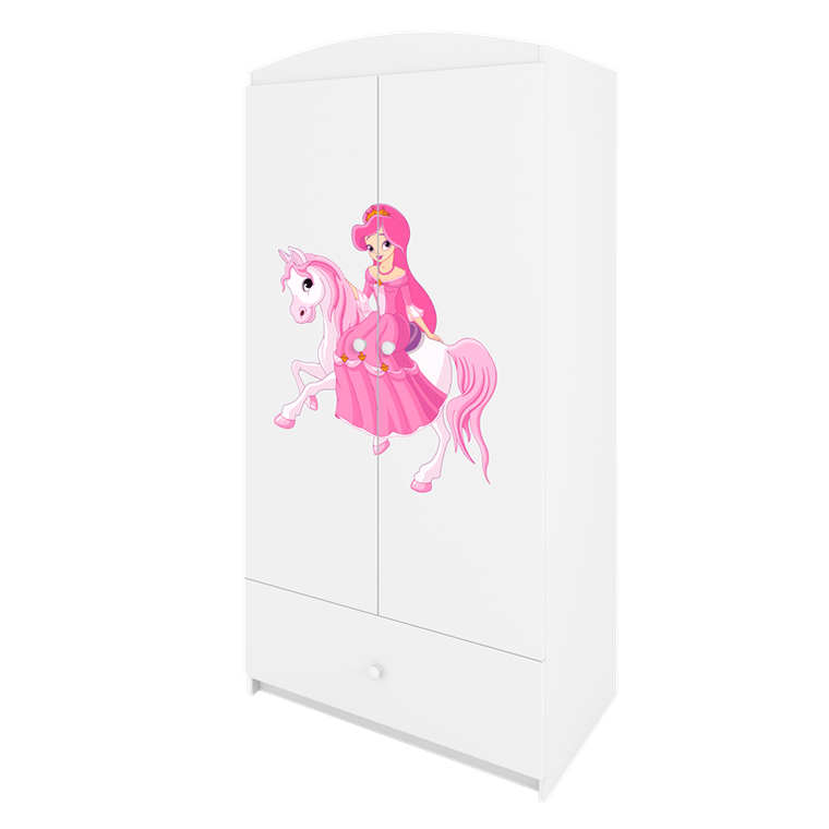 Kocot Kids, Babydreams, szafa, biała, księżniczka na koniku, 181.2-52-90 cm