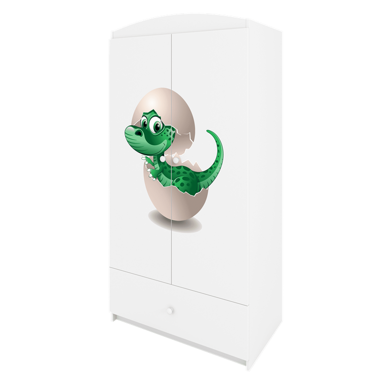 Kocot Kids, Babydreams, szafa, biała, mały dino, 181.2-52-90 cm