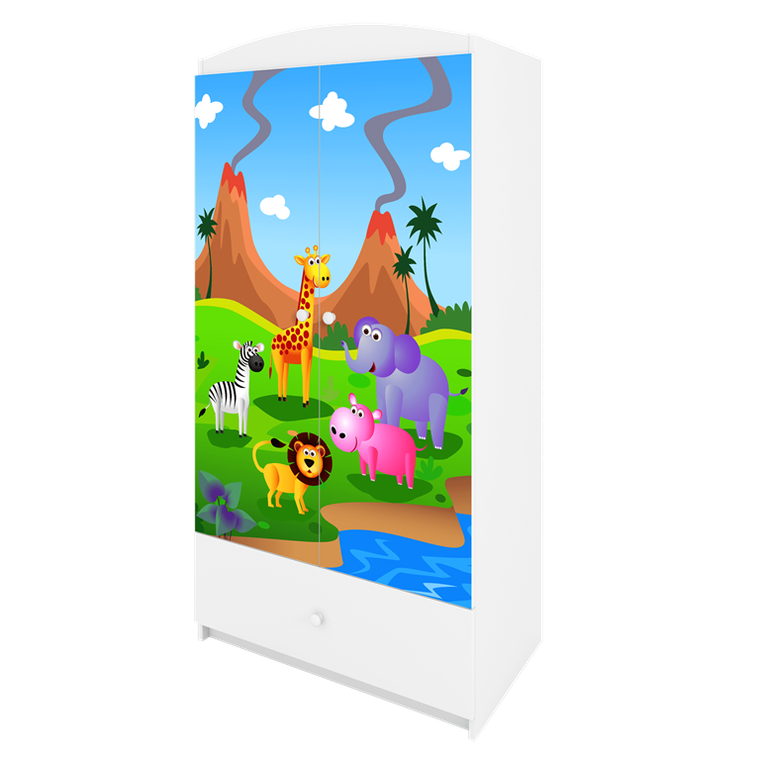 Kocot Kids, Babydreams, szafa, biała, safari, 181.2-52-90 cm