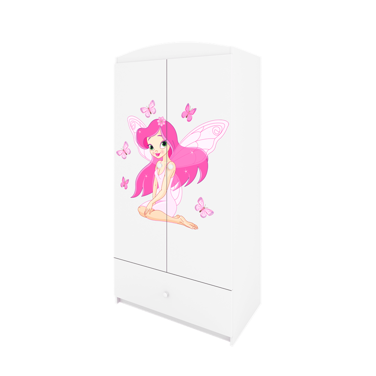 Kocot Kids, Babydreams, szafa, biała, wróżka z motylkami, 181.2-52-90 cm