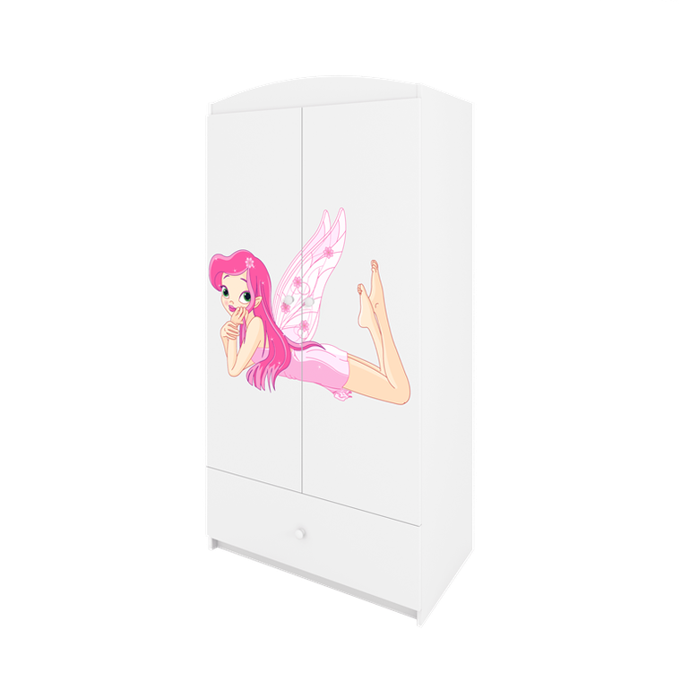 Kocot Kids, Babydreams, szafa, biała, wróżka ze skrzydełkami, 181.2-52-90 cm