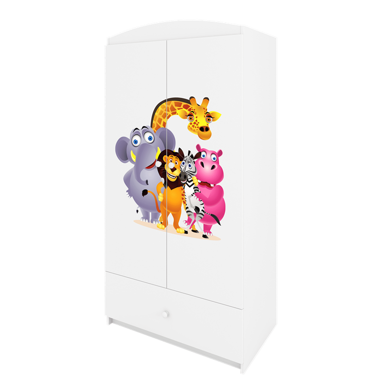 Kocot Kids, Babydreams, szafa, biała, ZOO, 181.2-52-90 cm