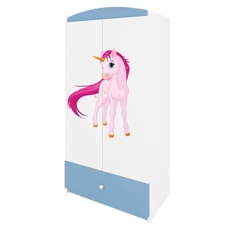 Kocot Kids, Babydreams, szafa, niebieska, jednorożec, 181.2-52-90 cm