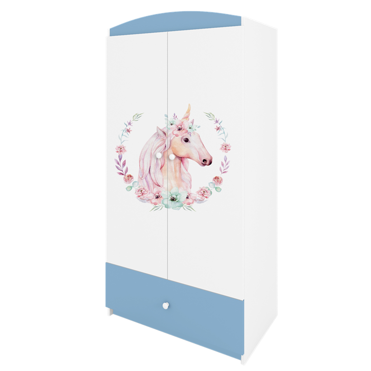 Kocot Kids, Babydreams, szafa, niebieska, konik, 181.2-52-90 cm