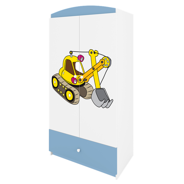 Kocot Kids, Babydreams, szafa, niebieska, koparka, 181.2-52-90 cm