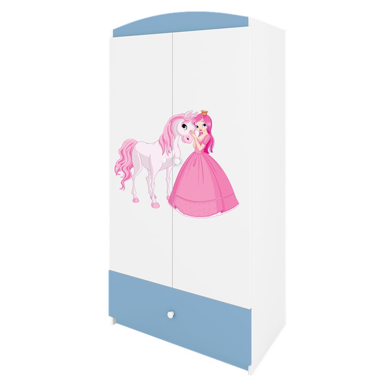 Kocot Kids, Babydreams, szafa, niebieska, księżniczka konik, 181.2-52-90 cm