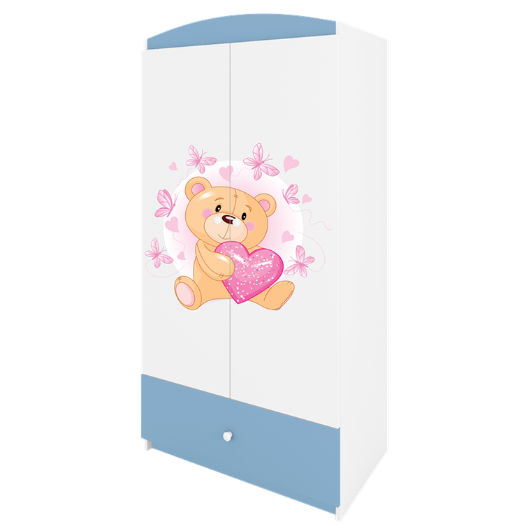Kocot Kids, Babydreams, szafa, niebieska, miś motylki, 181.2-52-90 cm
