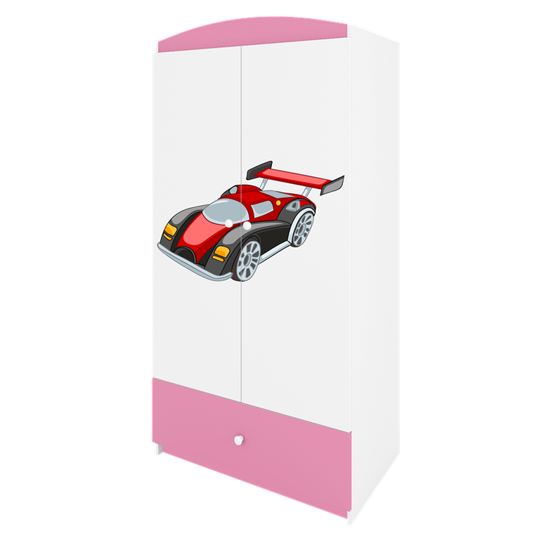 Kocot Kids, Babydreams, szafa, różowa, auto wyścigowe, 181.2-52-90 cm