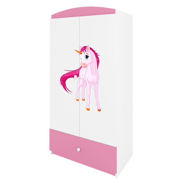 Kocot Kids, Babydreams, szafa, różowa, jednorożec, 181.2-52-90 cm