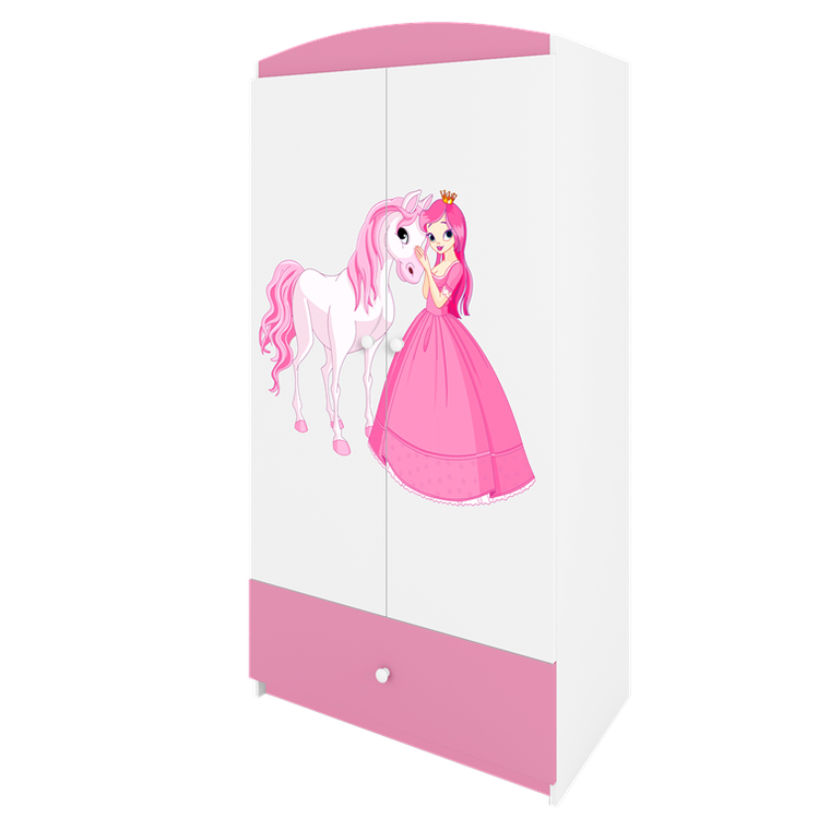 Kocot Kids, Babydreams, szafa, różowa, księżniczka konik, 181.2-52-90 cm