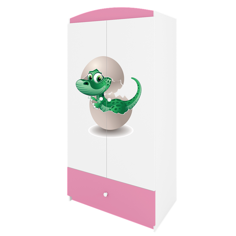 Kocot Kids, Babydreams, szafa, różowa, mały dino, 181.2-52-90 cm
