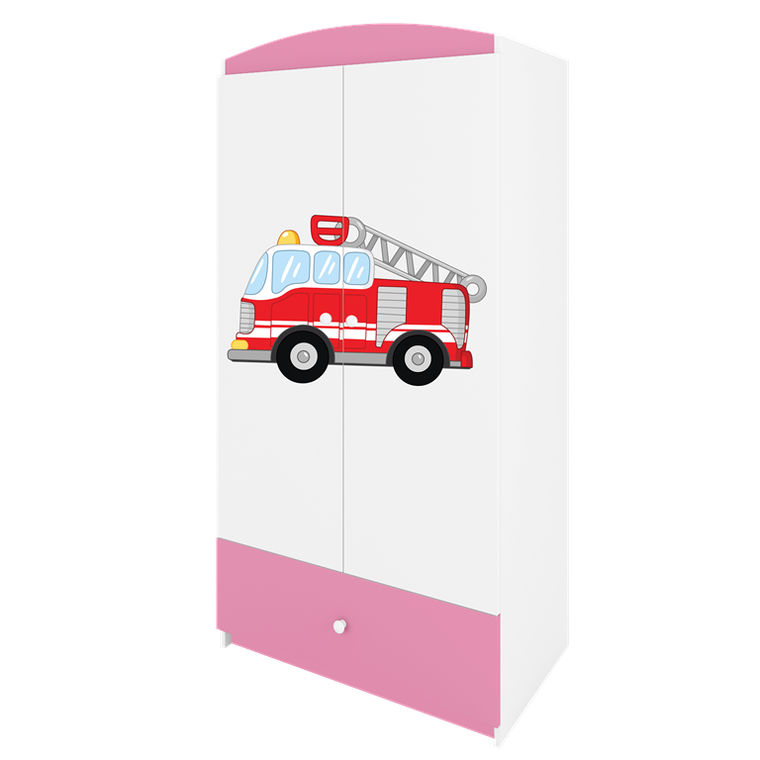 Kocot Kids, Babydreams, szafa, różowa, straż pożarna, 181.2-52-90 cm
