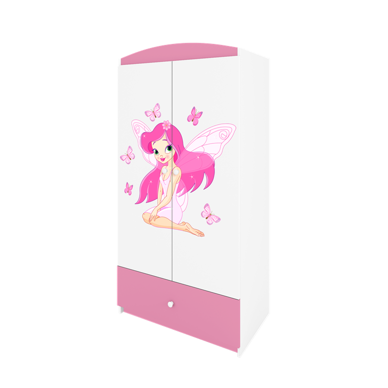 Kocot Kids, Babydreams, szafa, różowa, wróżka z motylkami, 181.2-52-90 cm