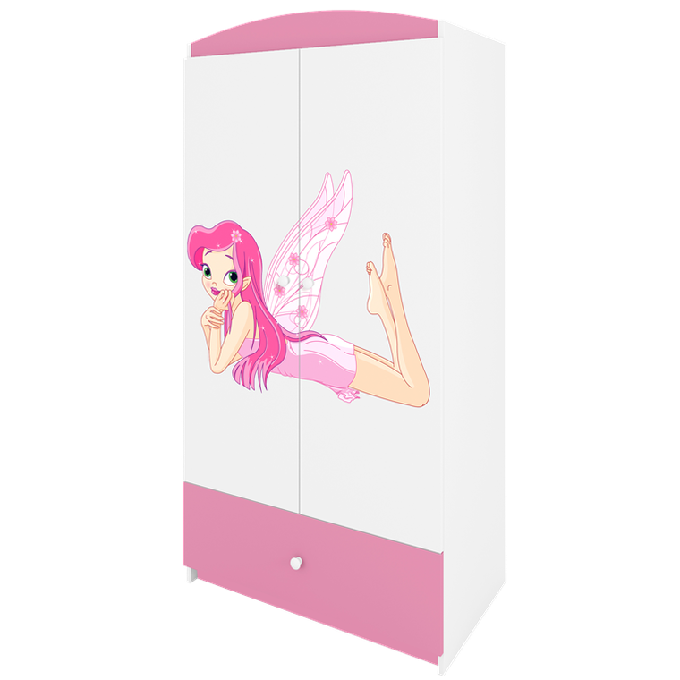 Kocot Kids, Babydreams, szafa, różowa, wróżka ze skrzydełkami, 181.2-52-90 cm