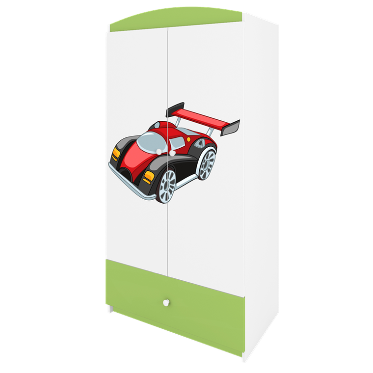 Kocot Kids, Babydreams, szafa, zielona, auto wyścigowe, 181.2-52-90 cm