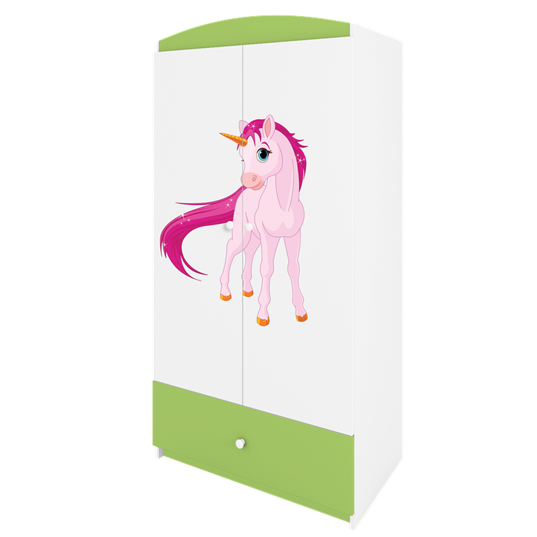 Kocot Kids, Babydreams, szafa, zielona, jednorożec, 181.2-52-90 cm
