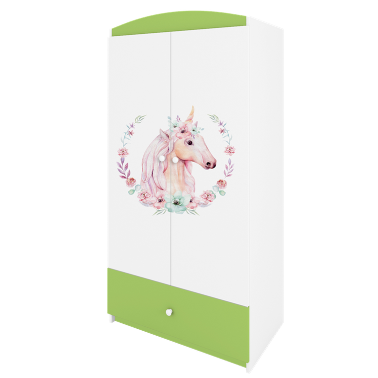 Kocot Kids, Babydreams, szafa, zielona, konik, 181.2-52-90 cm
