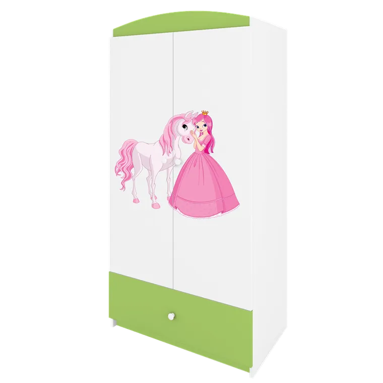 Kocot Kids, Babydreams, szafa, zielona, księżniczka konik, 181.2-52-90 cm