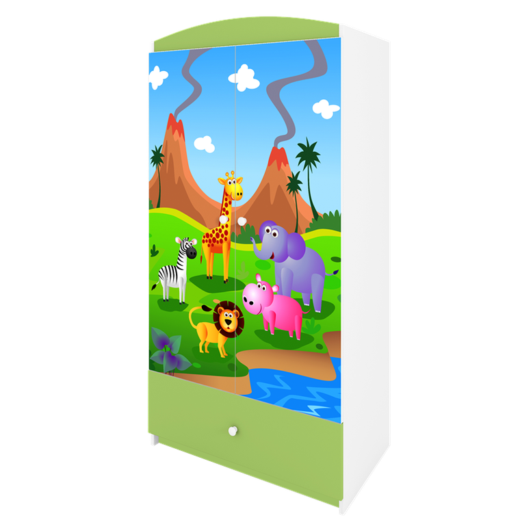 Kocot Kids, Babydreams, szafa, zielona, safari, 181.2-52-90 cm