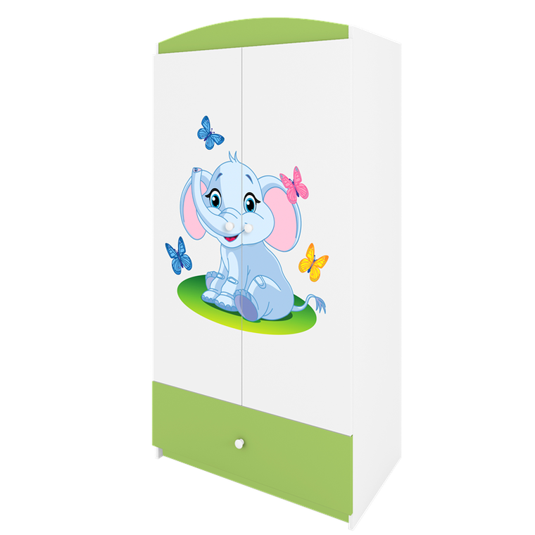 Kocot Kids, Babydreams, szafa, zielona, słonik, 181.2-52-90 cm