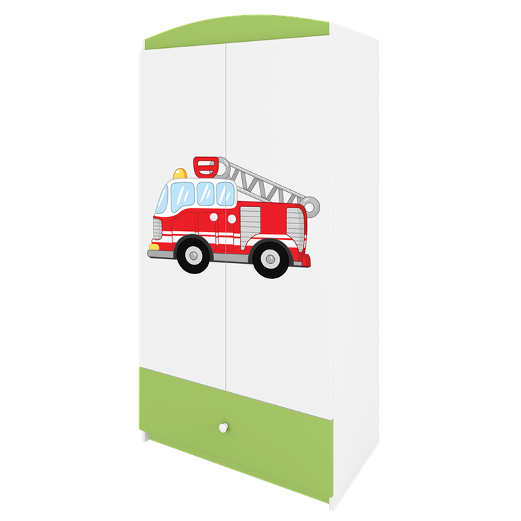 Kocot Kids, Babydreams, szafa, zielona, straż pożarna, 181.2-52-90 cm