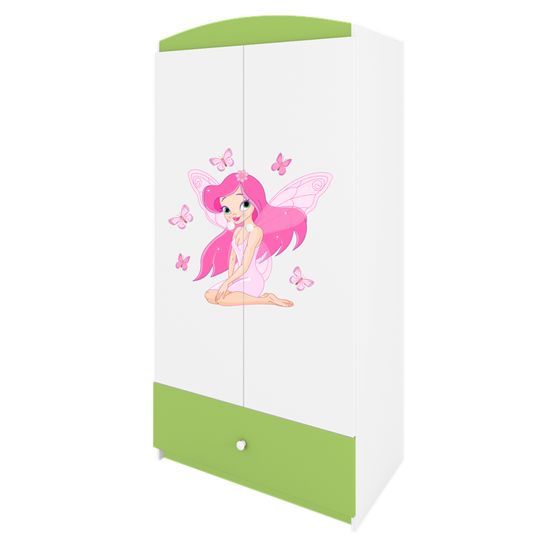 Kocot Kids, Babydreams, szafa, zielona, wróżka z motylkami, 181.2-52-90 cm