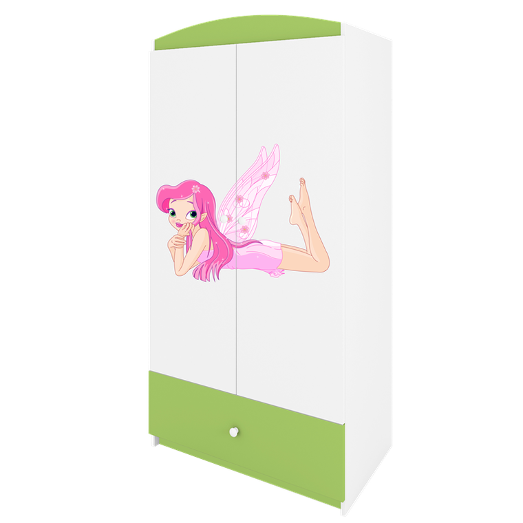 Kocot Kids, Babydreams, szafa, zielona, wróżka ze skrzydełkami, 181.2-52-90 cm