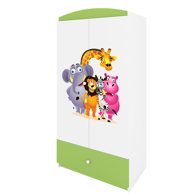 Kocot Kids, Babydreams, szafa, zielona, ZOO, 181.2-52-90 cm