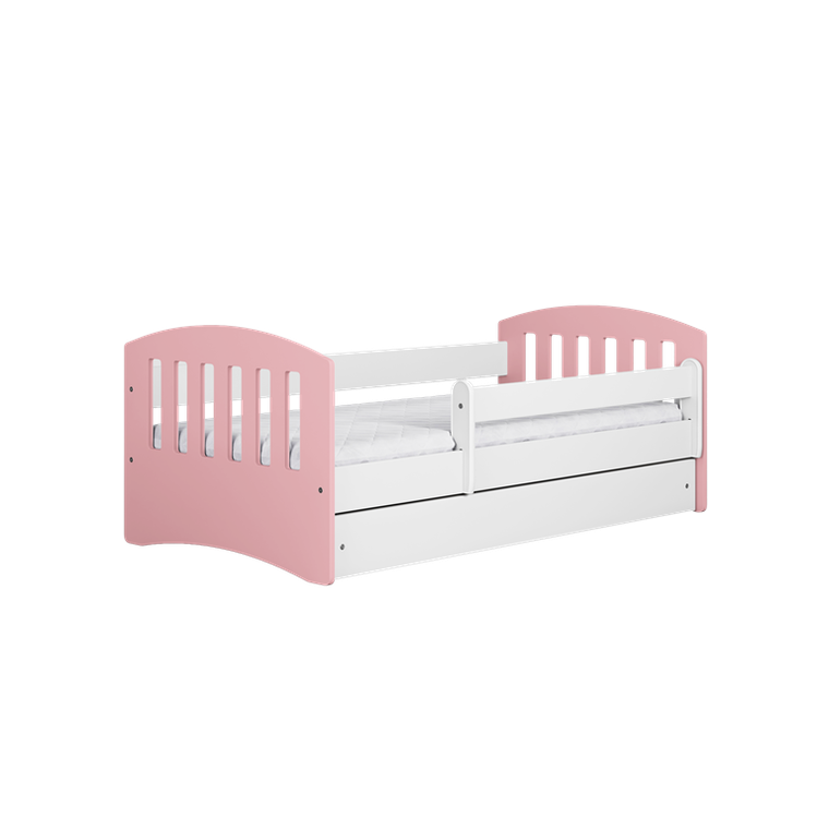 Kocot Kids, Classic 1, łóżko, pudrowy róż, 80-180 cm