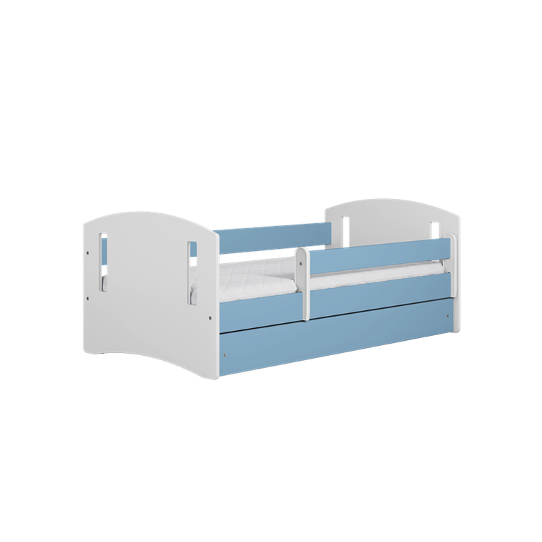 Kocot Kids, Classic 2, łóżko z materacem, niebieskie, 80-140 cm