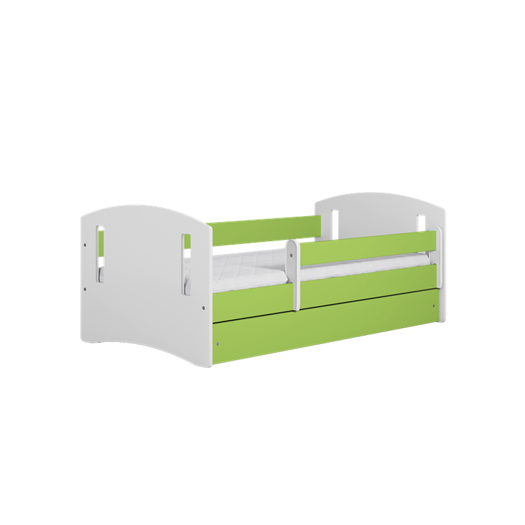 Kocot Kids, Classic 2, łóżko z szufladą i materacem, zielone, 80-140 cm