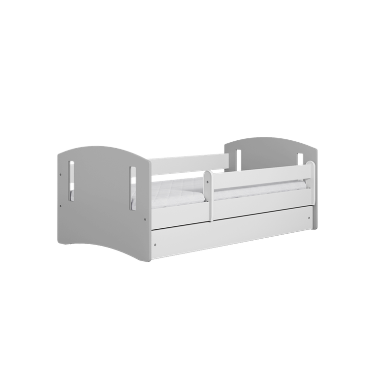 Kocot Kids, Classic 2, łóżko z szufladą, szare, 80-140 cm