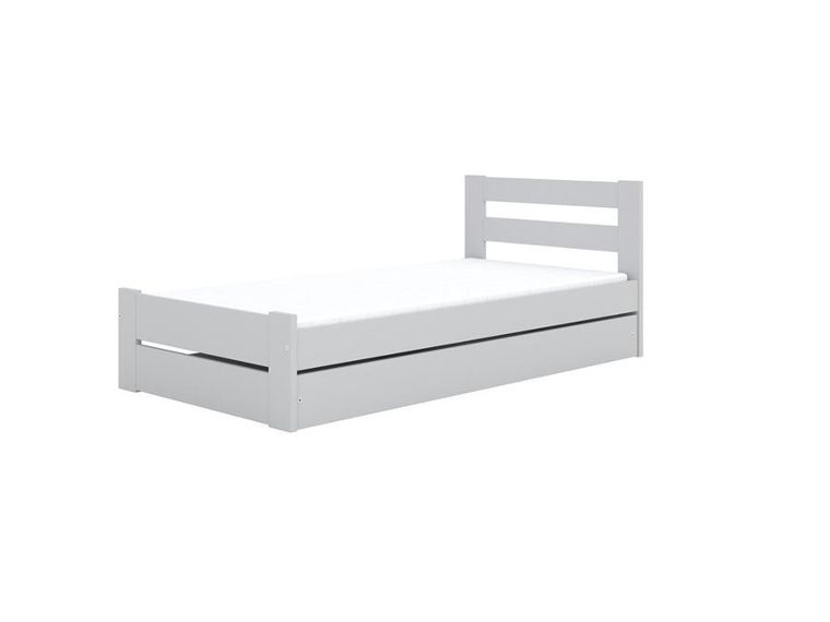 Kocot Kids, Emil, łóżko z materacem, białe, 80-160 cm