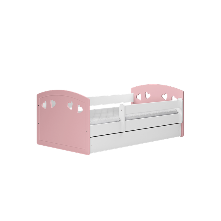Kocot Kids, Julia, łóżko z materacem, pudrowy róż, 80-160 cm