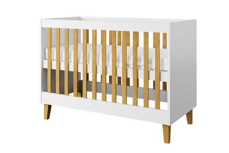 Kocot Kids, Kubi, łóżko niemowlęce, białe, 60-120 cm