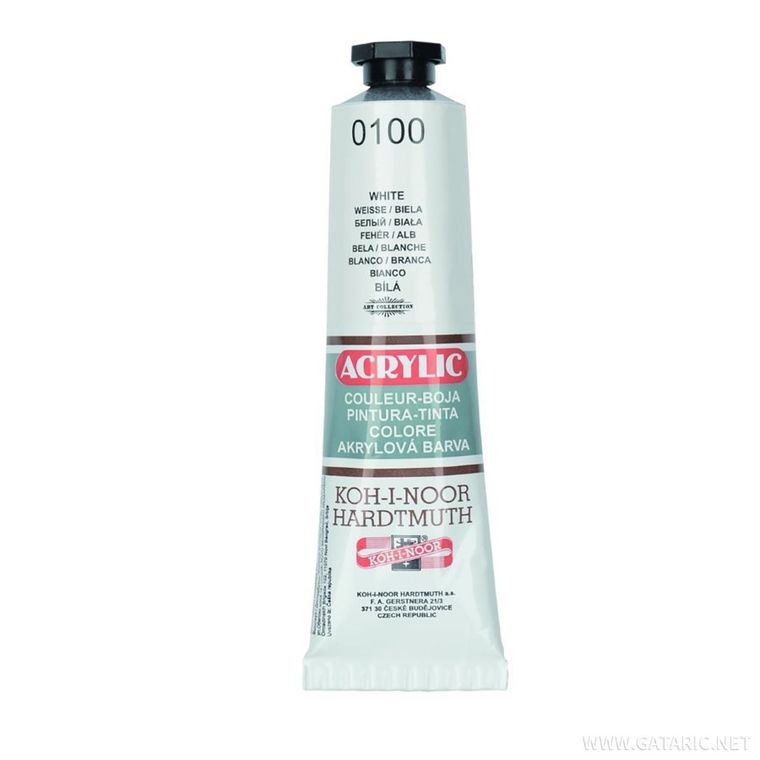 Koh-I-Noor, Acrylic, farba akrylowa, White 0100, 40 ml