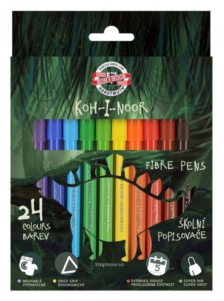 Koh-I-Noor, Dino, flamastry szkolne, 24 kolory