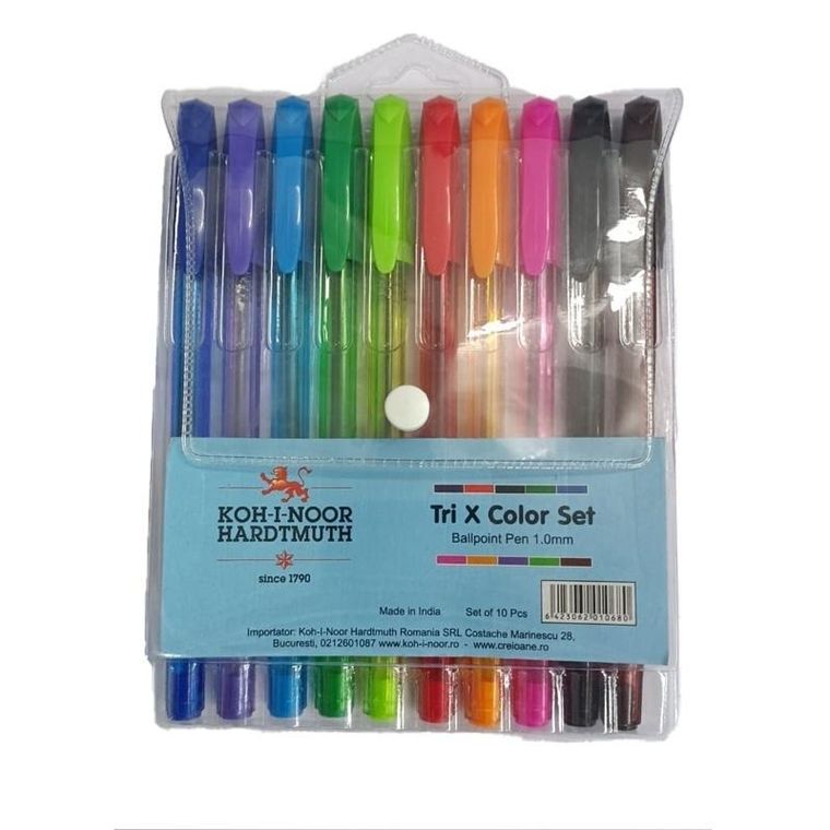 Koh-I-Noor, długopisy kolorowe, 10 kolorów