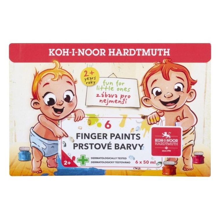Koh-I-Noor, farby do malowania palcami, 6 kolorów, 50 ml