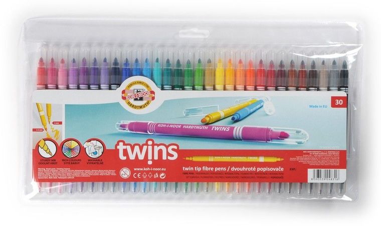 Koh-I-Noor, flamastry dwustronne, 30 kolorów