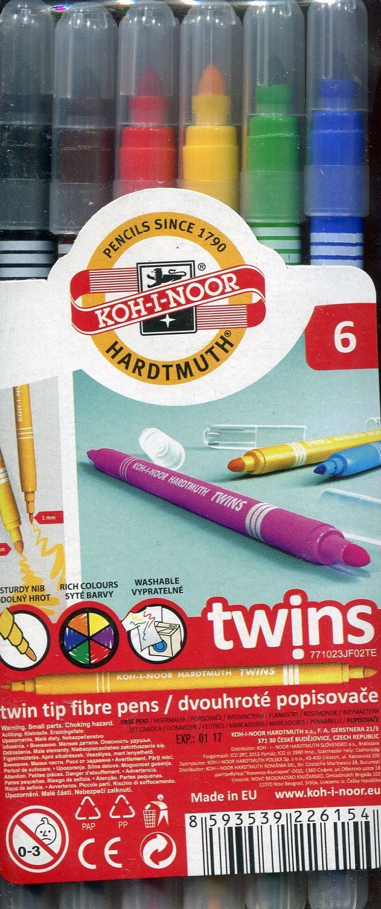 Koh-I-Noor, flamastry dwustronne, 6 kolorów