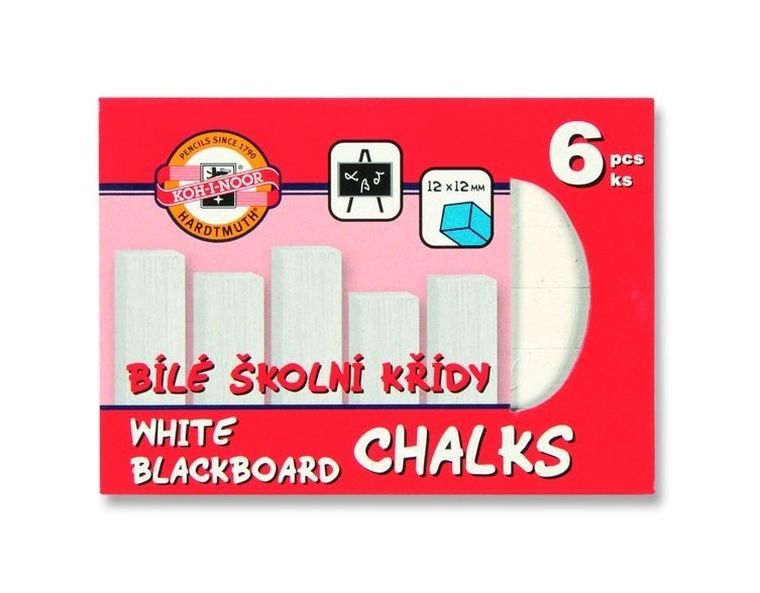Koh-I-Noor, kreda biała szkolna do tablic, 6 szt.